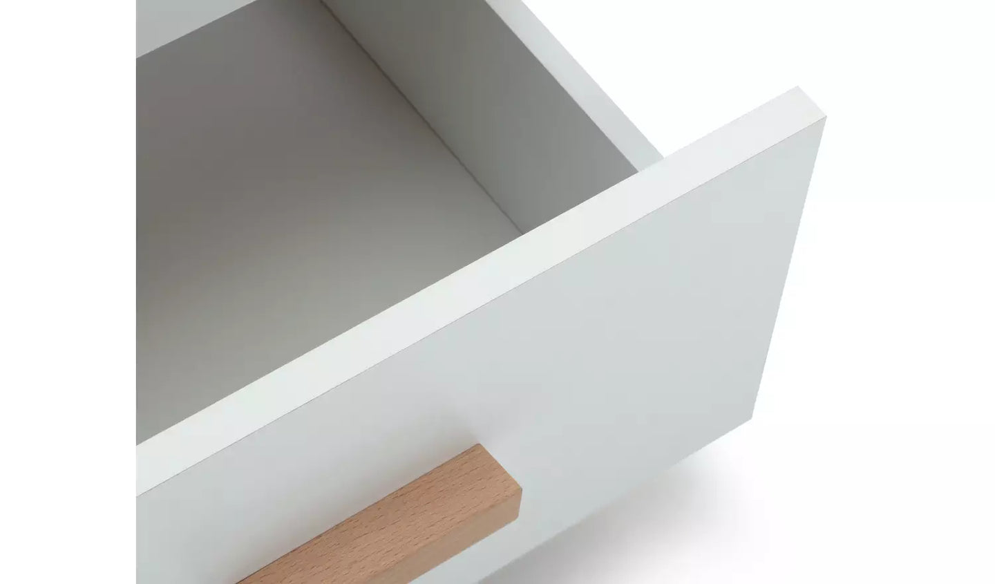 Assembled Habitat Melby 4 Chest of Drawers - White and Acacia